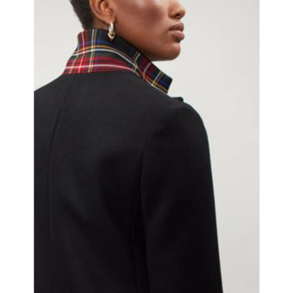 Maje Women's Gireg Straight Cut Virgin Wool Coat In Black Size 40 - Picture 5 of 15